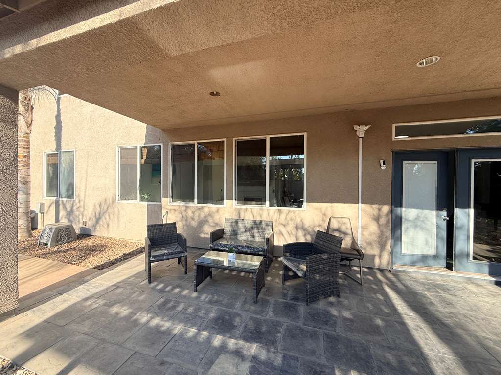 Covered backyard seating