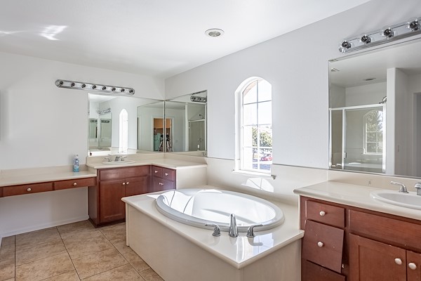 Master bathroom with soaking tub